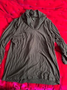 Talbots Black Petite Long Sleeve Top